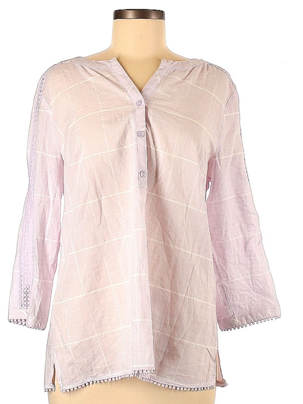Christopher & Banks Light Purple Womens Button-Front Tunic Top
